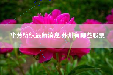 华芳纺织最新消息,苏州有哪些股票