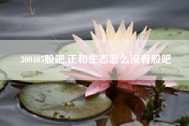 300405股吧,正和生态怎么没有股吧