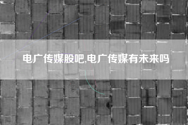 电广传媒股吧,电广传媒有未来吗