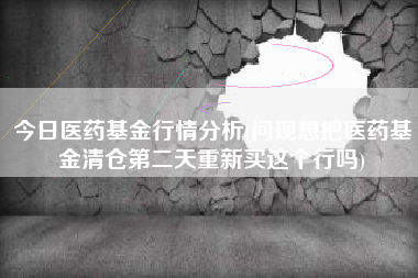 今日医药基金行情分析(问现想把医药基金清仓第二天重新买这个行吗)