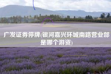 广发证券停牌(银河嘉兴环城南路营业部是哪个游资)