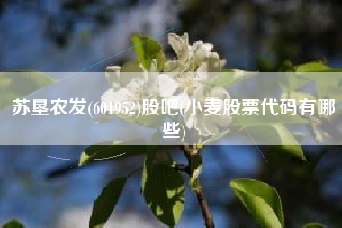 苏垦农发(601952)股吧(小麦股票代码有哪些)
