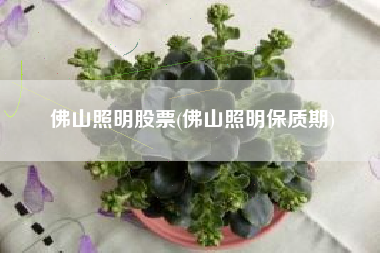 佛山照明股票(佛山照明保质期)