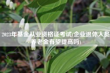2023年基金从业资格证考试(企业退休人员养老金有望提高吗)