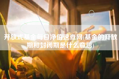 开放式基金每日净值速查网(基金的开放期和封闭期是什么意思)