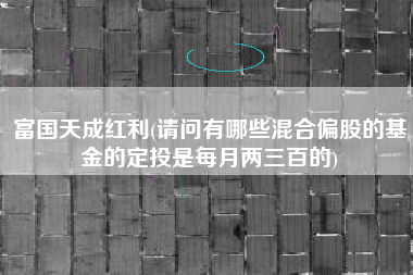 富国天成红利(请问有哪些混合偏股的基金的定投是每月两三百的)