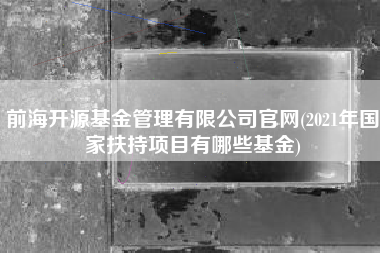 前海开源基金管理有限公司官网(2021年国家扶持项目有哪些基金)