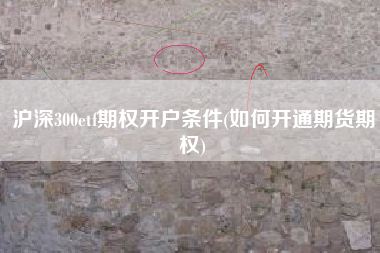 沪深300etf期权开户条件(如何开通期货期权)