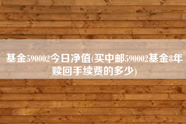 基金590002今日净值(买中邮590002基金8年赎回手续费的多少)