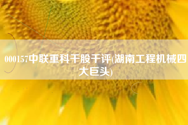 000157中联重科千股千评(湖南工程机械四大巨头)