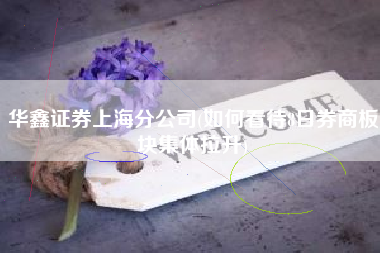 华鑫证券上海分公司(如何看待8日券商板块集体拉升)