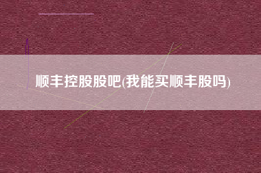 顺丰控股股吧(我能买顺丰股吗)