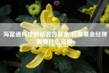 海富通科技创新混合基金(私募基金经理需要什么资格)