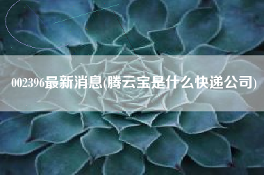 002396最新消息(腾云宝是什么快递公司)