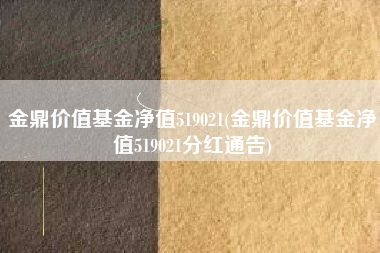 金鼎价值基金净值519021(金鼎价值基金净值519021分红通告)