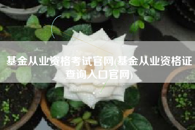 基金从业资格考试官网(基金从业资格证查询入口官网)