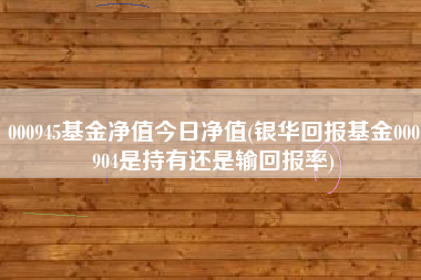 000945基金净值今日净值(银华回报基金000904是持有还是输回报率)