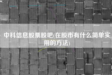 中科信息股票股吧(在股市有什么简单实用的方法)