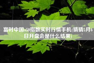 富时中国a50指数实时行情手机(猜猜5月6日开盘会是什么结果)