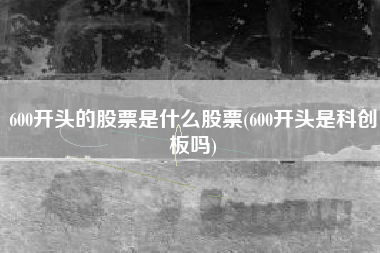 600开头的股票是什么股票(600开头是科创板吗)