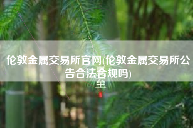 伦敦金属交易所官网(伦敦金属交易所公告合法合规吗)