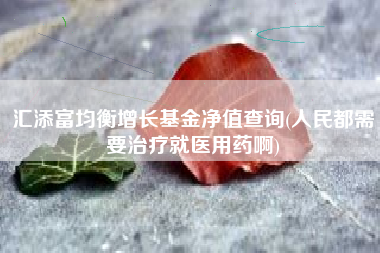 汇添富均衡增长基金净值查询(人民都需要治疗就医用药啊)