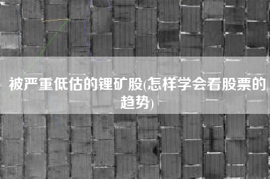 被严重低估的锂矿股(怎样学会看股票的趋势)