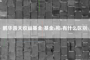 鹏华普天收益基金(基金a和c有什么区别)
