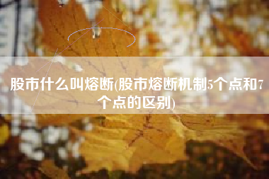 股市什么叫熔断(股市熔断机制5个点和7个点的区别)