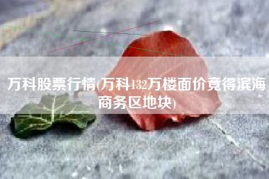 万科股票行情(万科132万楼面价竟得滨海商务区地块)