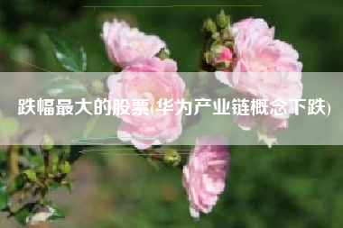 跌幅最大的股票(华为产业链概念下跌)