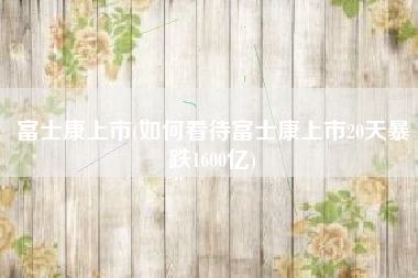 富士康上市(如何看待富士康上市20天暴跌1600亿)