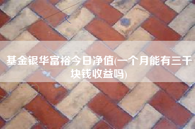 基金银华富裕今日净值(一个月能有三千块钱收益吗)