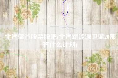 北汽蓝谷股票股吧(北汽新能源卫蓝20都有什么计划)