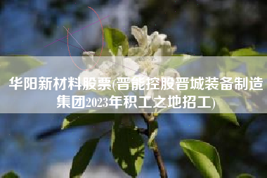 华阳新材料股票(晋能控股晋城装备制造集团2023年积工之地招工)
