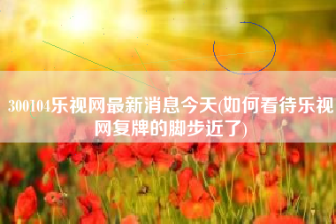 300104乐视网最新消息今天(如何看待乐视网复牌的脚步近了)