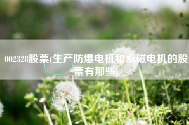 002328股票(生产防爆电机和永磁电机的股票有那些)