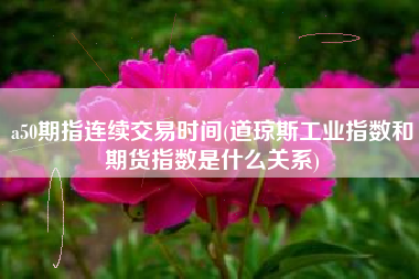 a50期指连续交易时间(道琼斯工业指数和期货指数是什么关系)