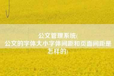 公文管理系统(
公文的字体大小字体间距和页面间距是怎样的) 公文管理系统(
公文的字体大小字体间距和页面间距是怎样的)