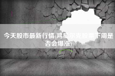 今天股市最新行情(鸿星尔克股票下周是否会爆涨)