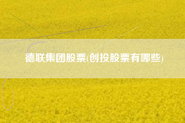德联集团股票(创投股票有哪些)