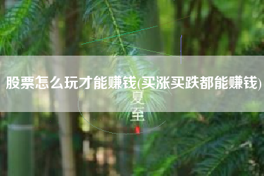 股票怎么玩才能赚钱(买涨买跌都能赚钱)