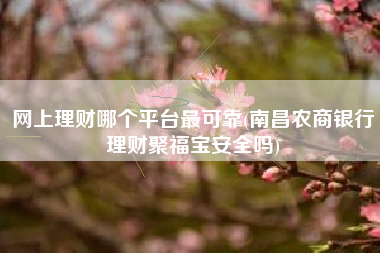 网上理财哪个平台最可靠(南昌农商银行理财聚福宝安全吗)