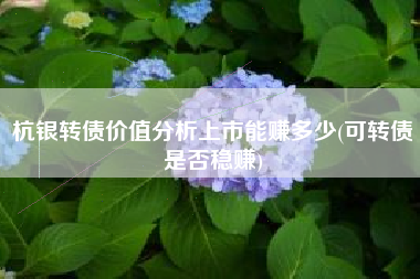 杭银转债价值分析上市能赚多少(可转债是否稳赚)