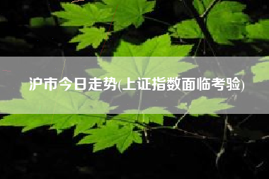 沪市今日走势(上证指数面临考验)
