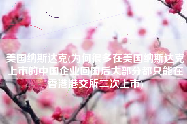 美国纳斯达克(为何很多在美国纳斯达克上市的中国企业回国后大部分都只能在香港港交所二次上市)