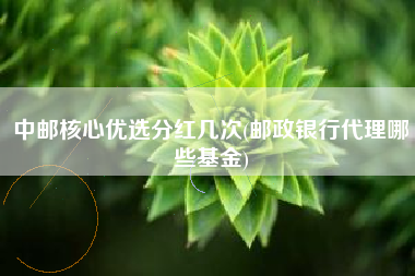中邮核心优选分红几次(邮政银行代理哪些基金)