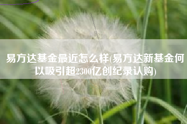 易方达基金最近怎么样(易方达新基金何以吸引超2300亿创纪录认购)