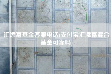 汇添富基金客服电话(支付宝汇添富混合基金可靠吗)