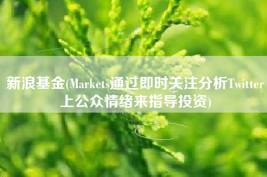 新浪基金(Markets通过即时关注分析Twitter上公众情绪来指导投资)